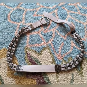 Linea Pelle leather and chain belt